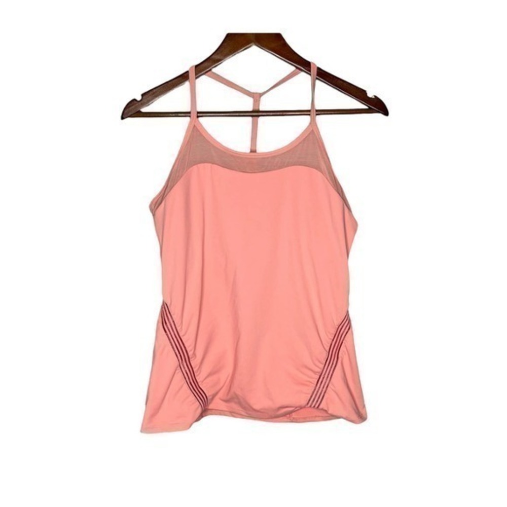 Fabletics coral pink racerback built in shelf bra tank athletic workout medium